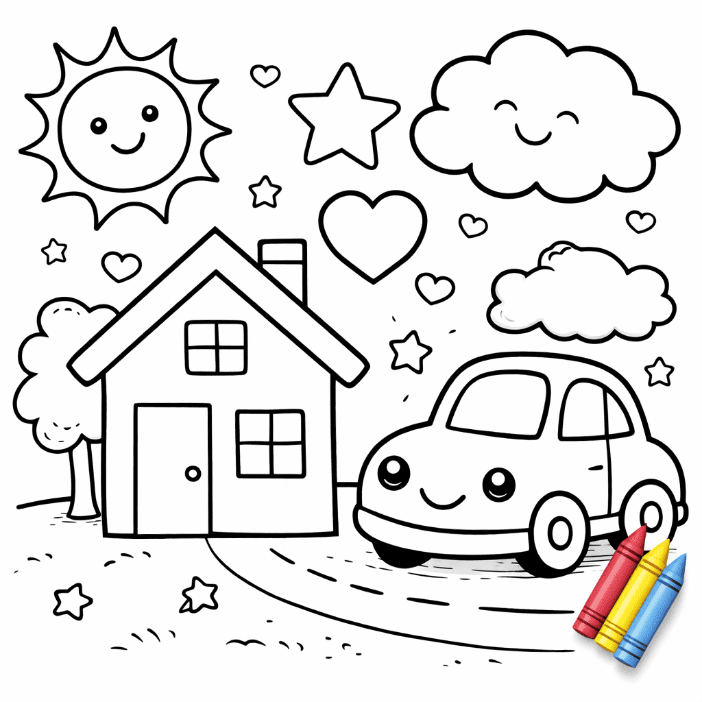 Easy coloring pages for kids